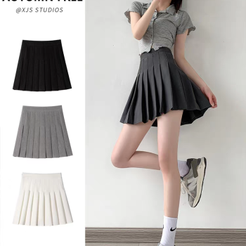 2025新款灰色半身百褶裙女高腰显瘦夏季薄款伞裙西装a字jk短裙子