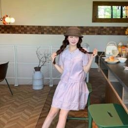 杨杨YANGRUOYU【紫藤花语】天丝波点衬衫套装女韩版减龄绝美半裙